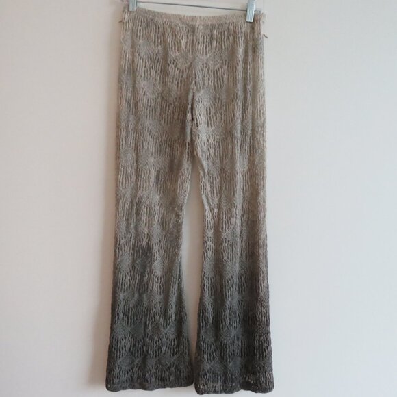 EBERJEY Free Spirit Margaux Crochet Ombre Ombre Cover Up Boho Flare Pant Sz S/M - Picture 9 of 14